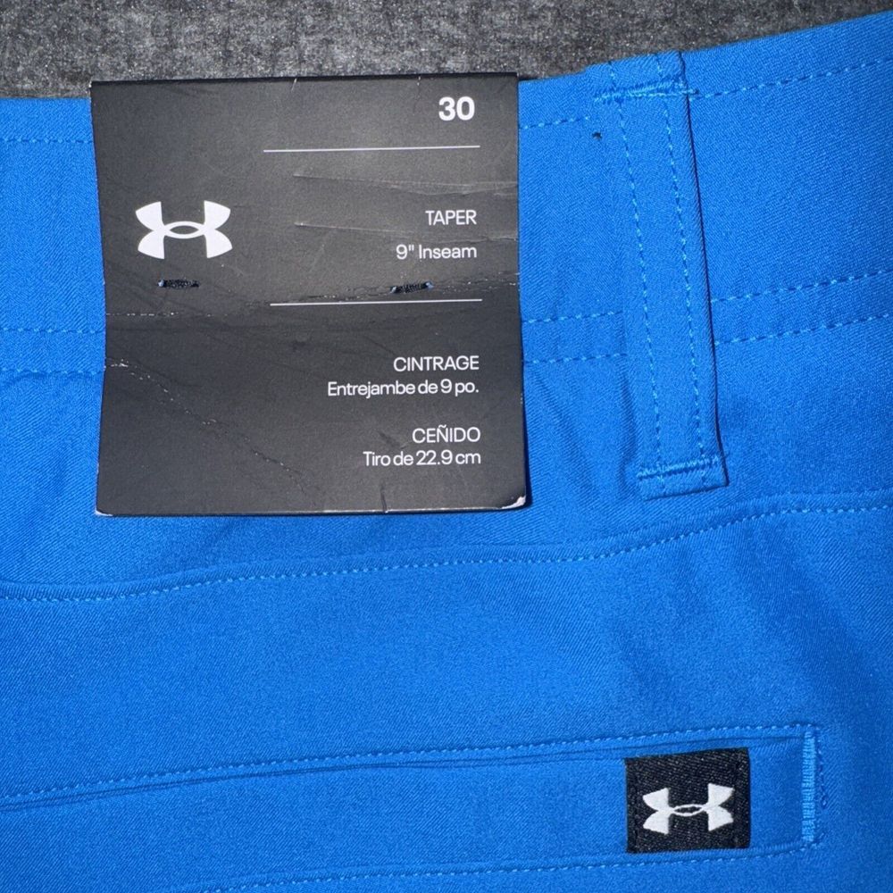 Under Armour Mens Drive Golf Shorts Tapered Photon Blue 9" Inseam Sz 30 NEW $70 - Picture 8 of 9